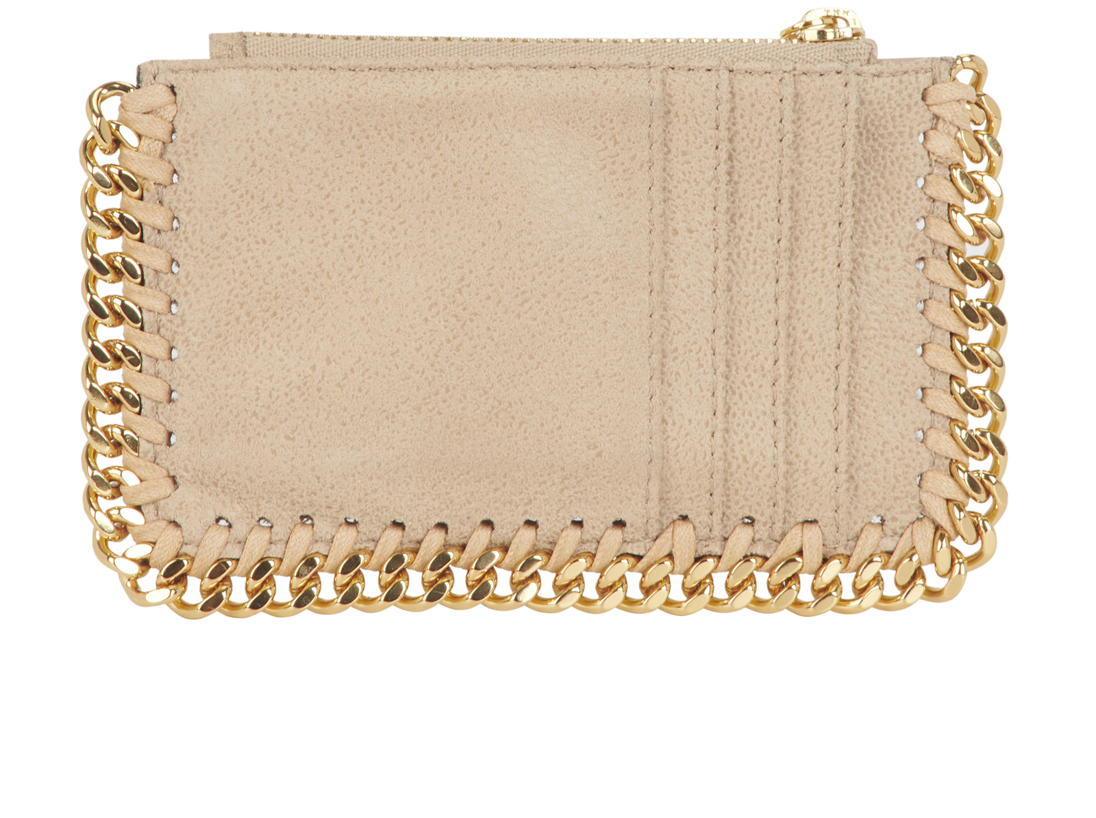 Stella McCartney Falabella Card Case, &pound;80, Accessories, Beige, Faux Suede, Back view